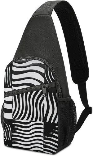Sling Bag Op Art Squares Crossbody Bag Sling Backpack Chest Bag Casual Daypack for Travel Hiking