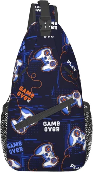Sling Bag Play Video Game Weapon Gamer Crossbody Personal Pocket Bag Lightweight Chest Shoulder Backpack for Travel Hiking