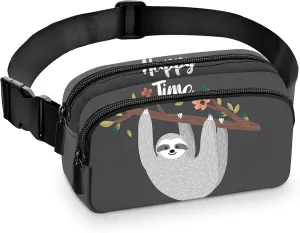 Sloth Fanny Pack for Women Belt Bag Fashion Waist Pouch with Adjustable Strap for Sports Running Traveling Hiking Camping Cycling