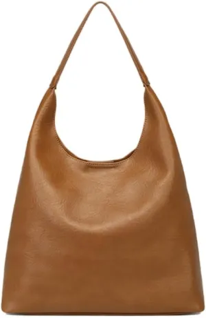 Slouchy Vegan Leather Tote Purse for Women - Large Capacity Work Bag with Detachable Mini Clutch, Crossbody & Shoulder Carry
