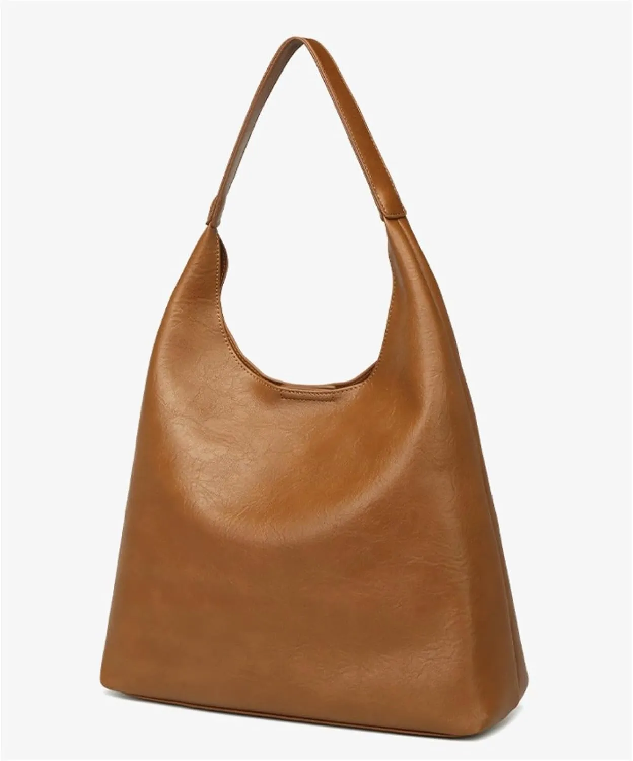 Slouchy Vegan Leather Tote Purse for Women - Large Capacity Work Bag with Detachable Mini Clutch, Crossbody & Shoulder Carry