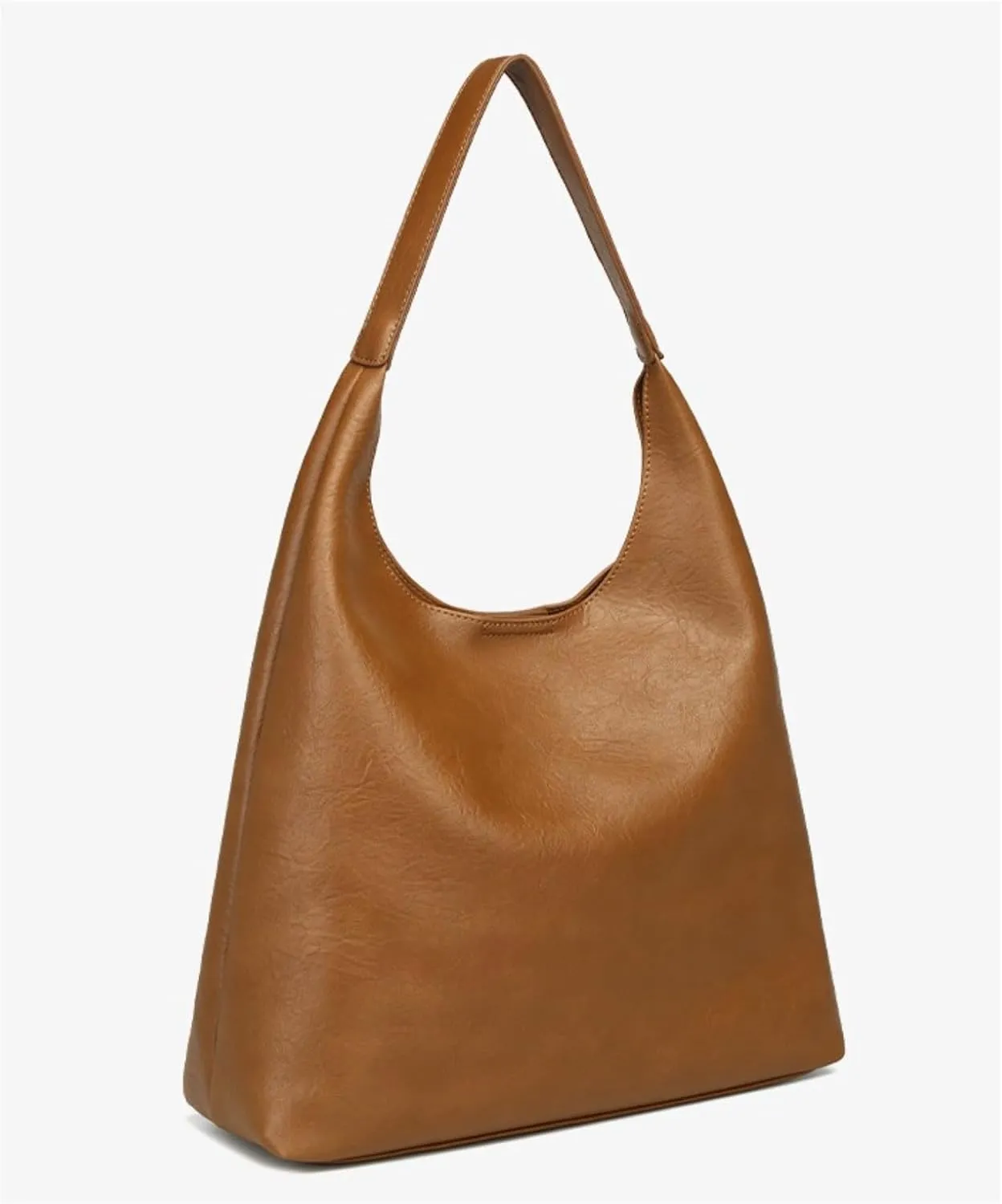 Slouchy Vegan Leather Tote Purse for Women - Large Capacity Work Bag with Detachable Mini Clutch, Crossbody & Shoulder Carry