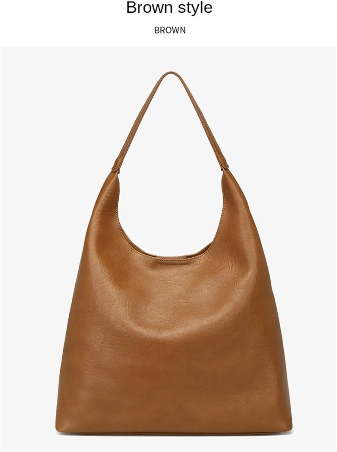 Slouchy Vegan Leather Tote Purse for Women - Large Capacity Work Bag with Detachable Mini Clutch, Crossbody & Shoulder Carry