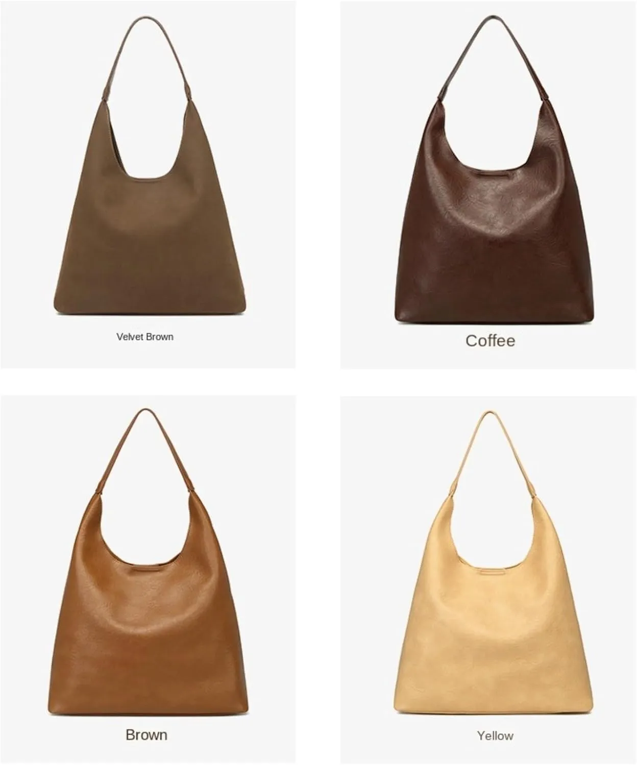 Slouchy Vegan Leather Tote Purse for Women - Large Capacity Work Bag with Detachable Mini Clutch, Crossbody & Shoulder Carry