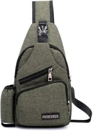Small Chest Bag Pack Travel Sport Shoulder Sling Backpack Crossbody Bag (Green)