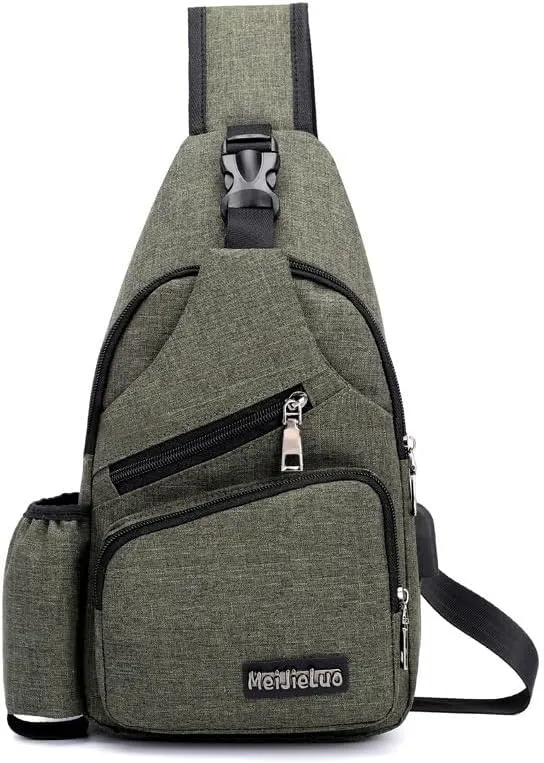Small Chest Bag Pack Travel Sport Shoulder Sling Backpack Crossbody Bag (Green)