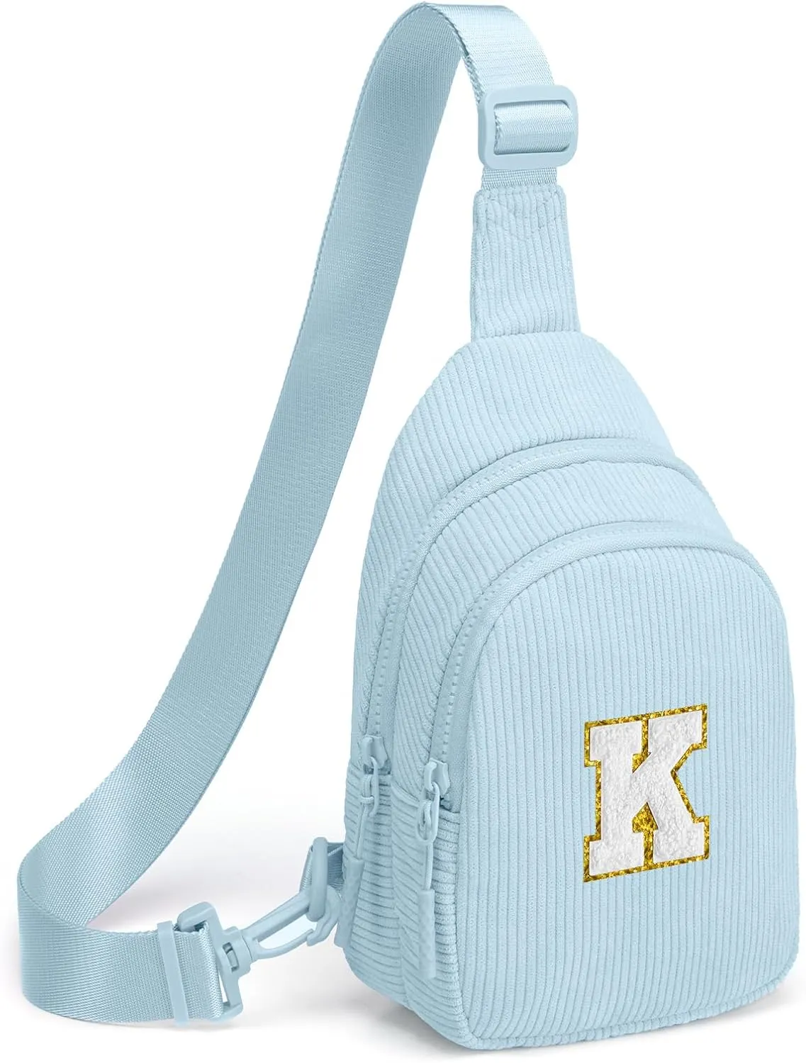 Small Corduroy Sling Bag Initial Crossbody Bag Fanny Pack for Girls Personalized Birthday Gifts for Teen Girls Gifts