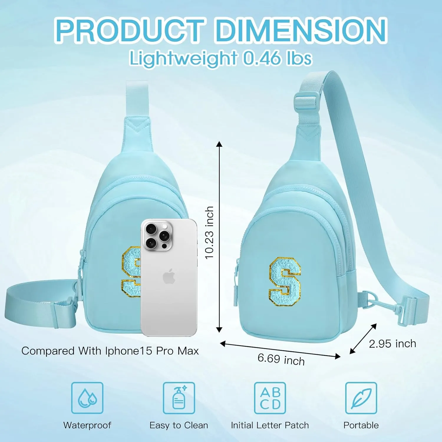 Small Initial Sling Bag for Girls & Women - Cute Crossbody Fanny Pack Gift