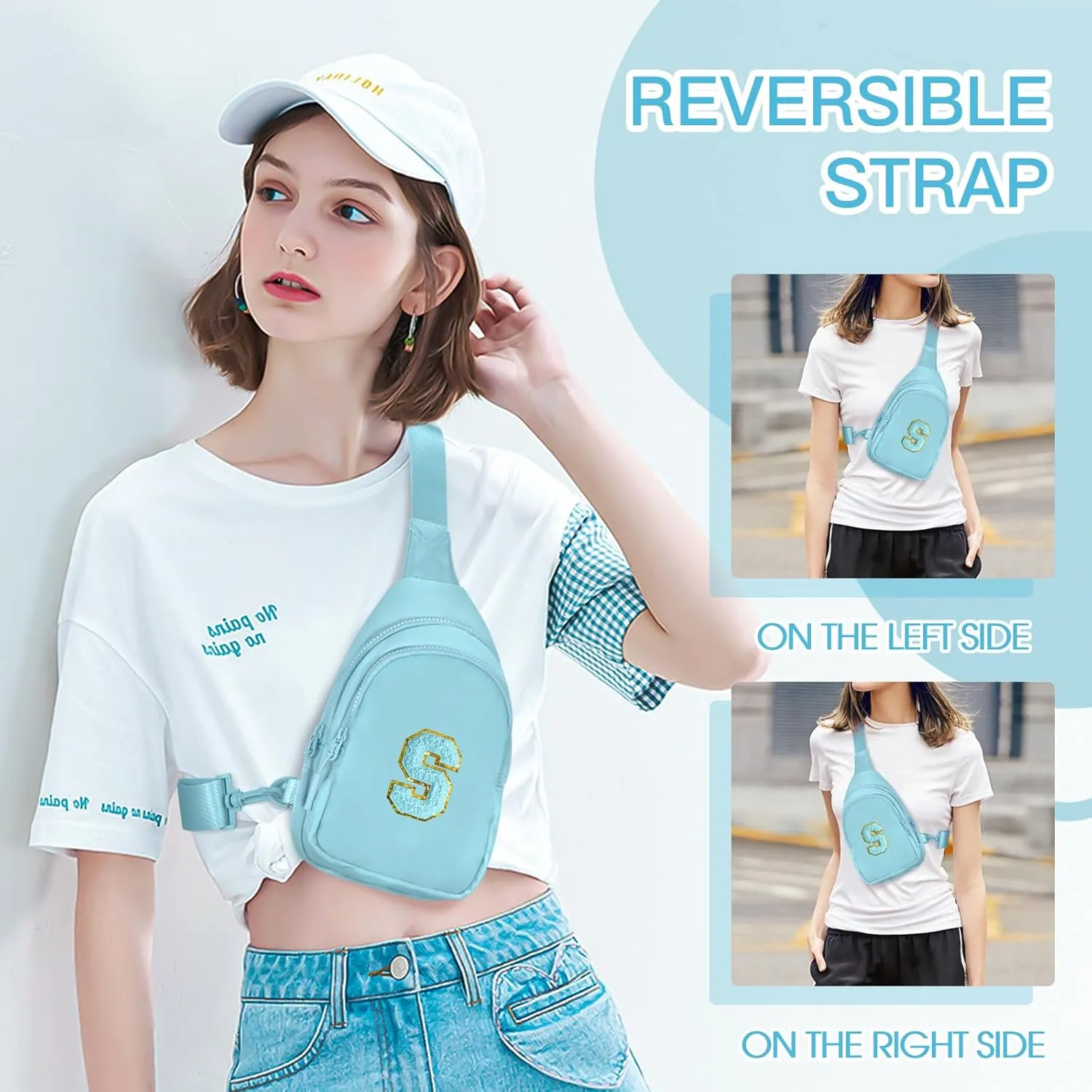 Small Initial Sling Bag for Girls & Women - Cute Crossbody Fanny Pack Gift