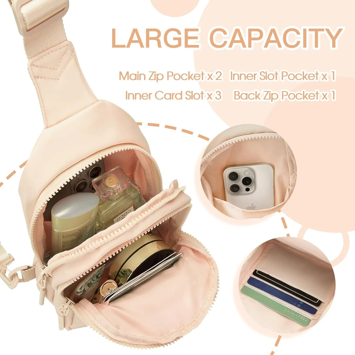 Small Initial Sling Bag for Girls & Women - Cute Crossbody Fanny Pack Gift