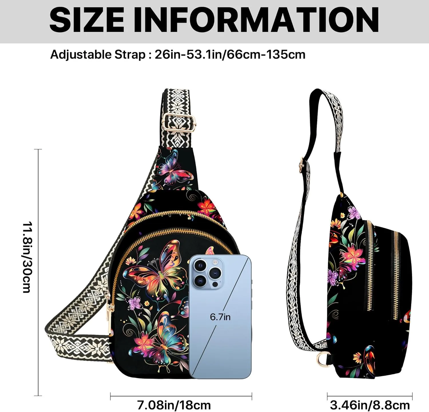 Small Leather Sling Bag for Women Crossbody Fanny Pack Travel Casual Chest Bag with Adjustable Strap