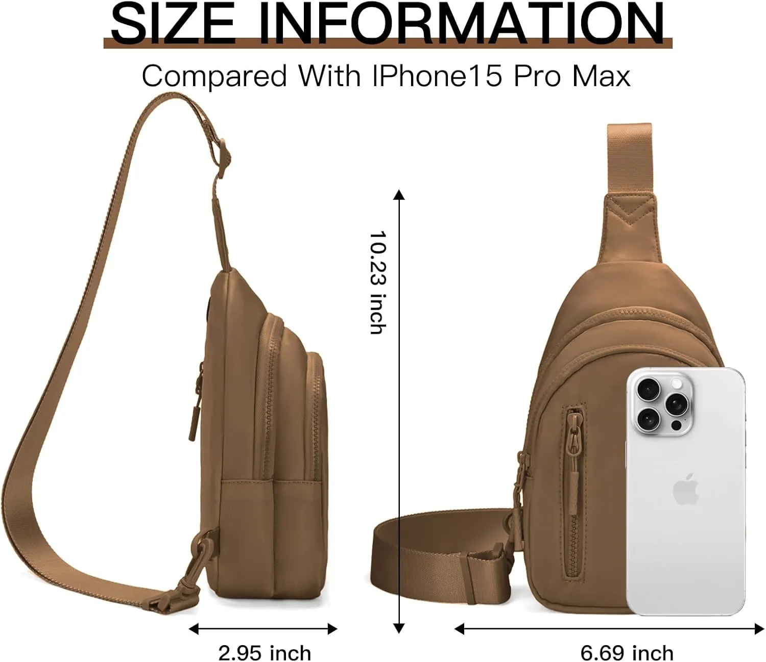 Small Sling Bag Crossbody Bag for Women with 4 Pockets Cross Body Fanny Pack Womens Chest Bag for Outdoors Traveling