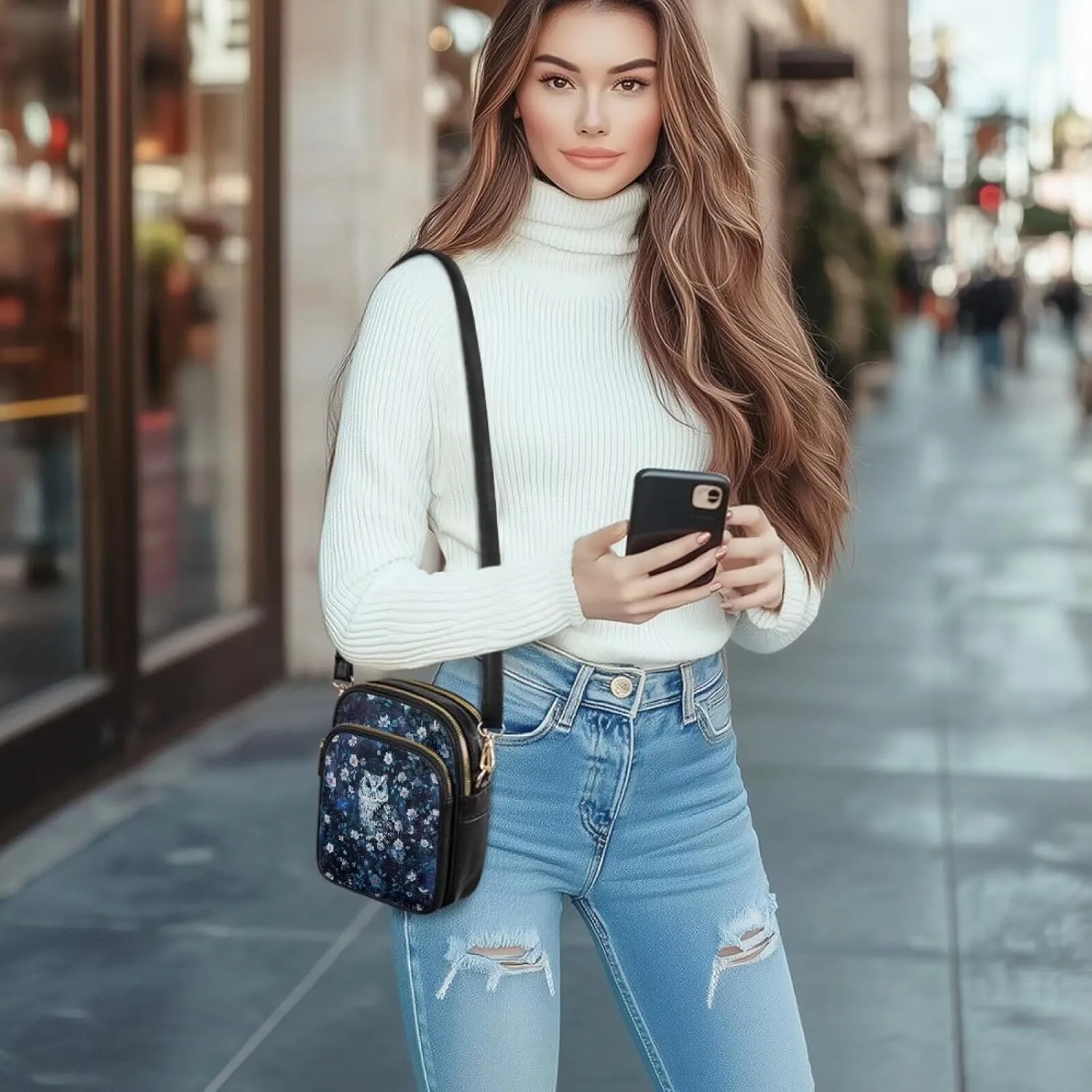 Small Sling Bag for Women Crossbody Purse Womens Crossbody Cell Phone Purse Holder Wallet Satchel Handbags