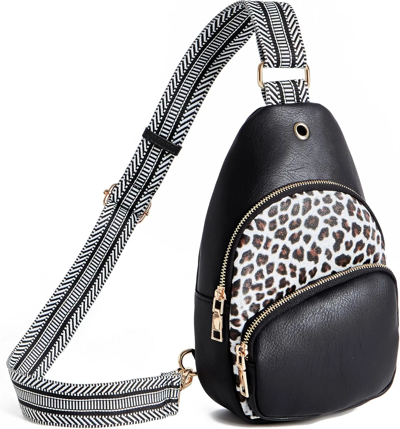 Small Sling Bag for Women Leather Crossbody Bags Fanny Pack Chest Bag for Travel