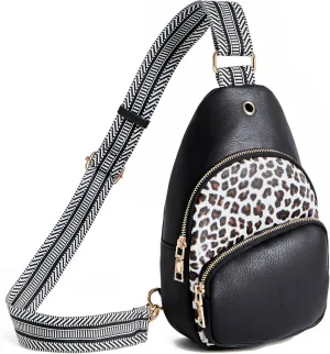 Small Sling Bag for Women Leather Crossbody Bags Fanny Pack Chest Bag for Travel