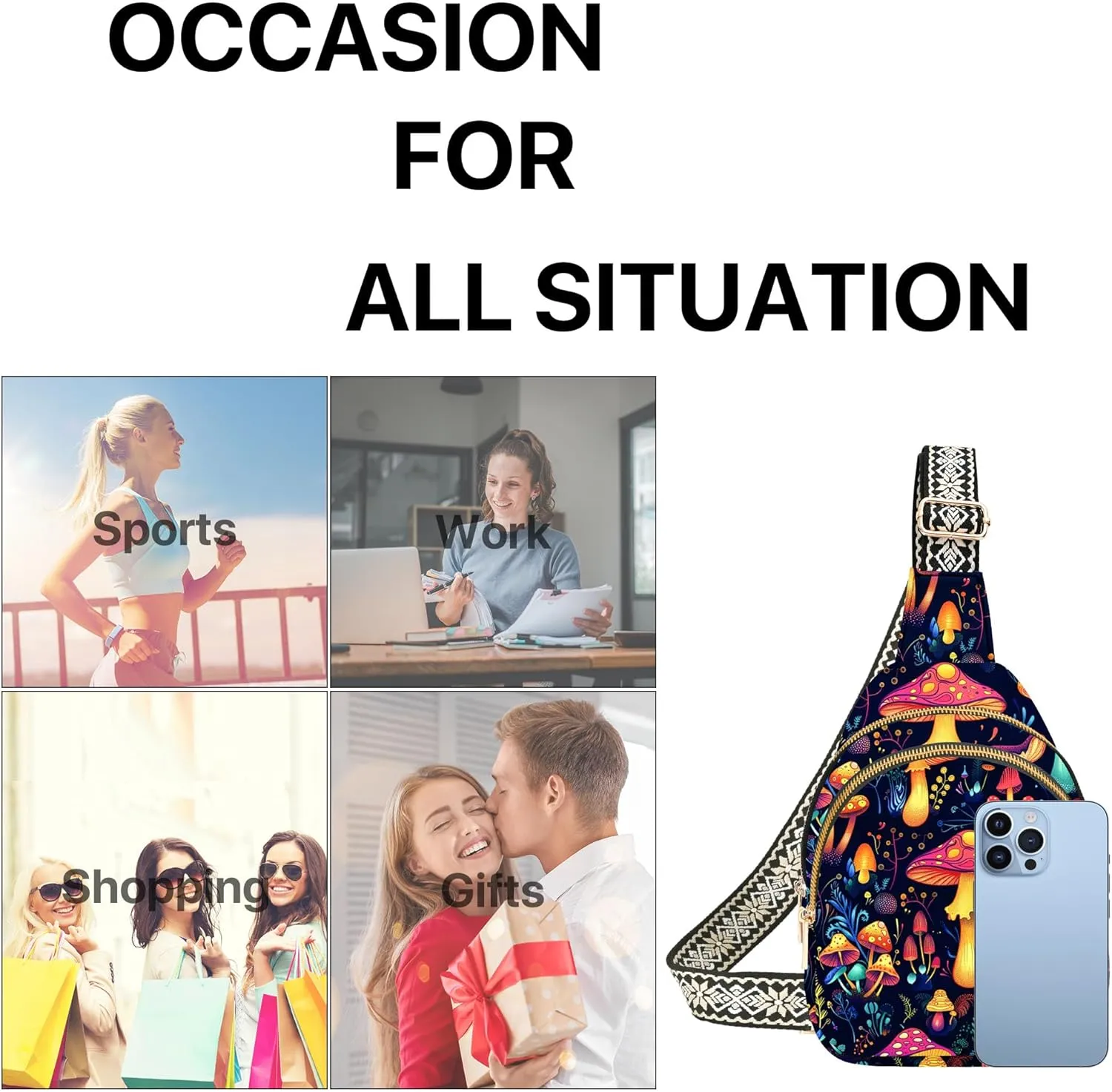Small Sling Bag for Women Leather Crossbody Bags Sling Backpack for Outdoor Travel
