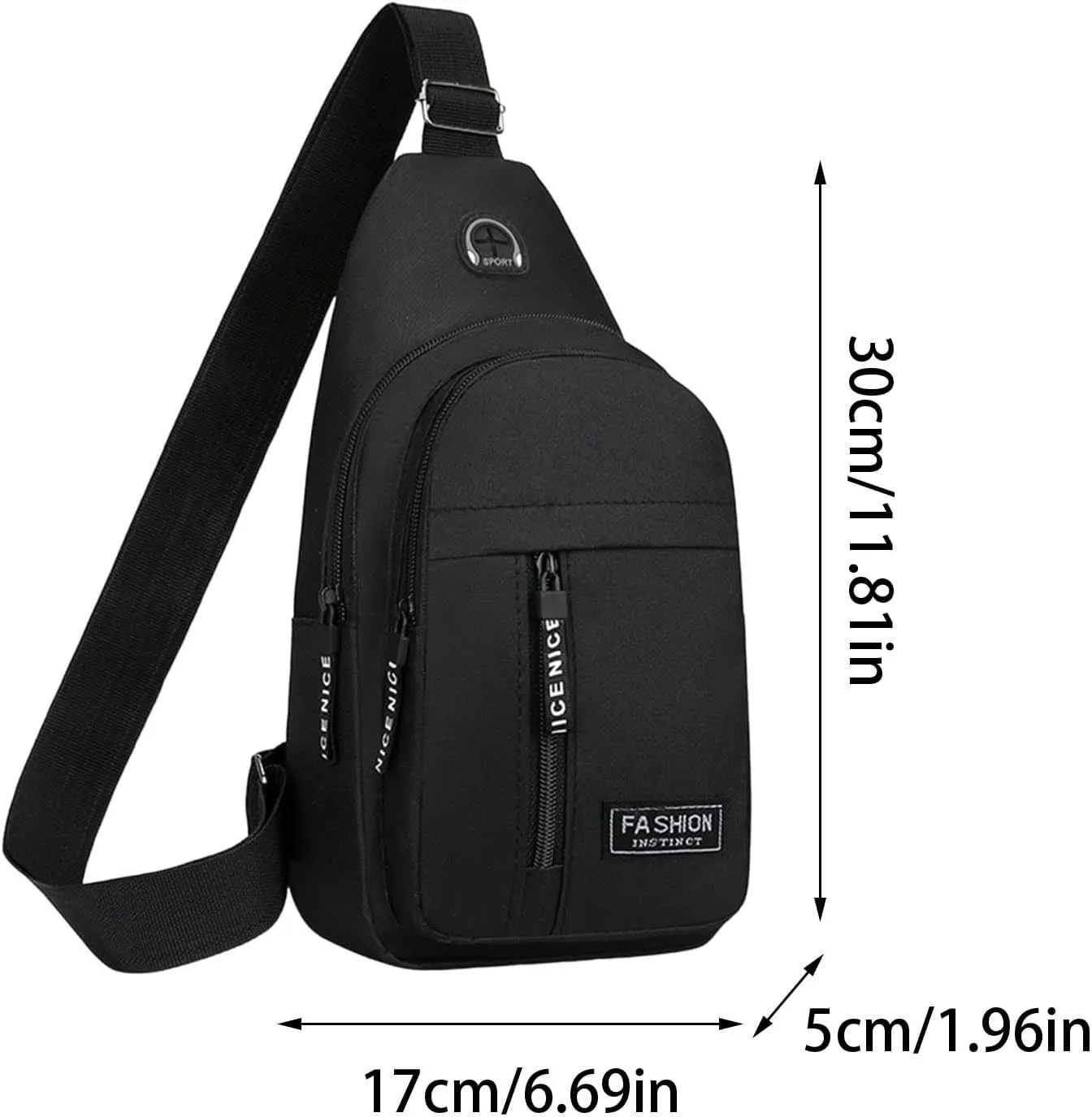 Small Sling Bag, Lightweight Crossbody Backpack for Men Women, Shoulder Chest Bags for Outdoor Sports Hiking Cycling