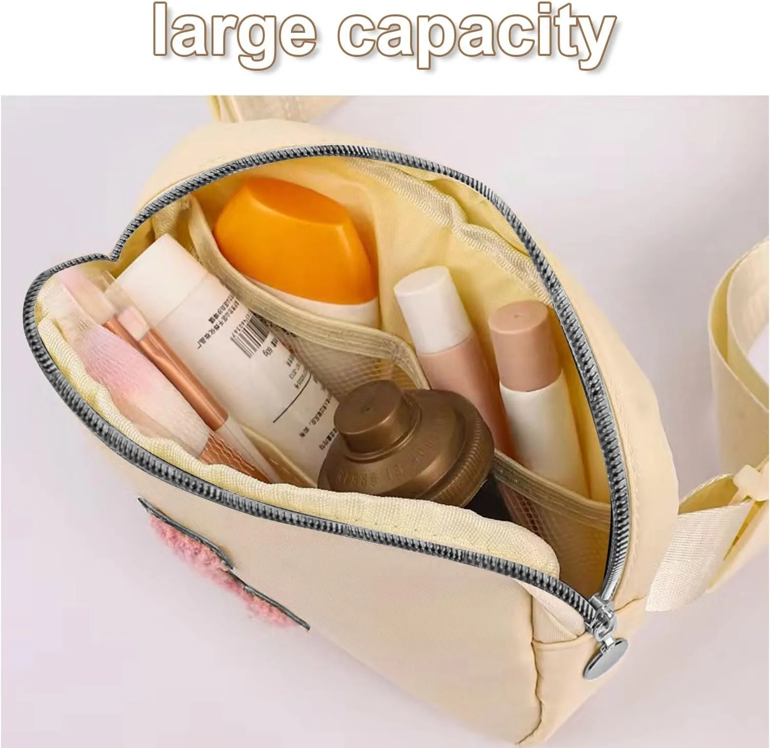Small Waist Fanny Pack for Girl Belt Bag Crossbody Initial Letter Merch Bag for Teen Girl Women Personalized Christmas Valentines Birthday Preppy Easter Gift Travel Essential Mini Bag for Kids Cream S