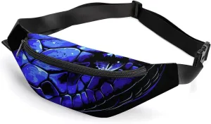 Snake Face Ready to Attack Crossbody Fanny Pack Waist Packs Adjustable Shoulder Bags Sling Bag for Hiking Running Cycling