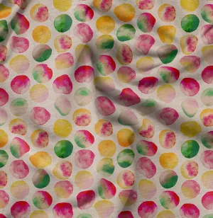 Soimoi Polka Dot Print - Multicolor, Canvas Fabric Material - 56 Inch Wide, 1 Yard, Unstitched Fabric for Upholstery, Bags, Workwear and Outdoor Gear.