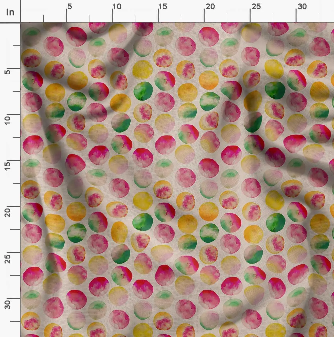 Soimoi Polka Dot Print - Multicolor, Canvas Fabric Material - 56 Inch Wide, 1 Yard, Unstitched Fabric for Upholstery, Bags, Workwear and Outdoor Gear.