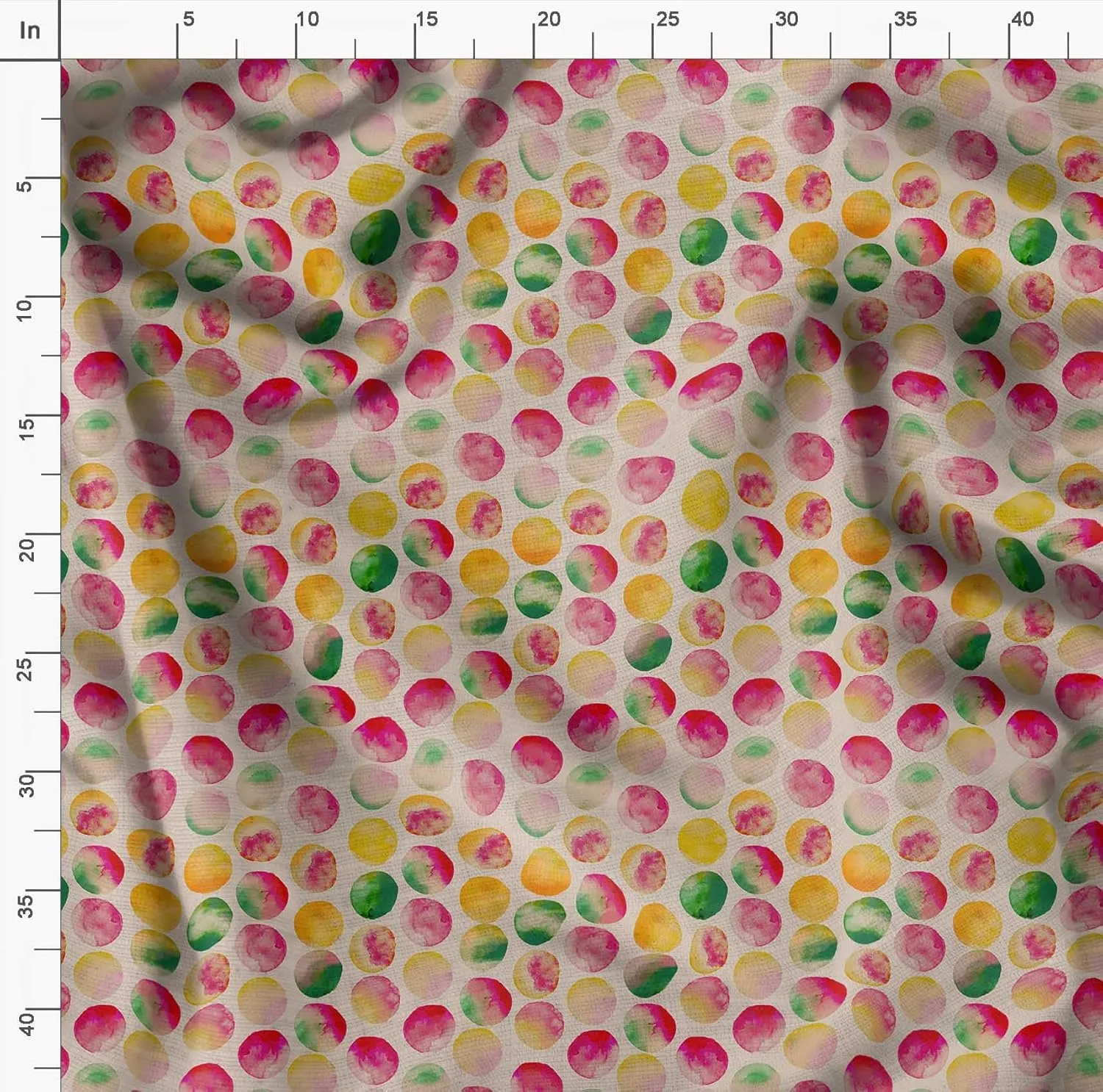 Soimoi Polka Dot Print - Multicolor, Canvas Fabric Material - 56 Inch Wide, 1 Yard, Unstitched Fabric for Upholstery, Bags, Workwear and Outdoor Gear.