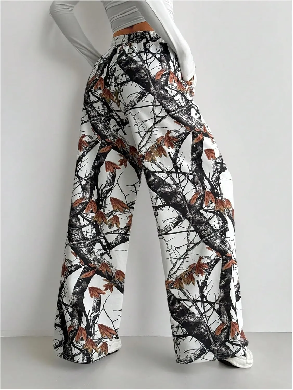 SOLY HUX Women's Graphic Baggy Pants Drawstring High Waisted Baggy Sweatpants with Pocket Streetwear