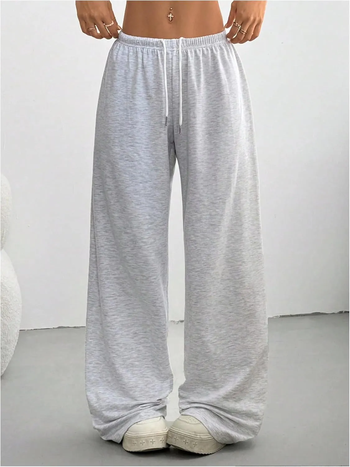 SOLY HUX Women's Graphic Baggy Pants Drawstring High Waisted Baggy Sweatpants with Pocket Streetwear