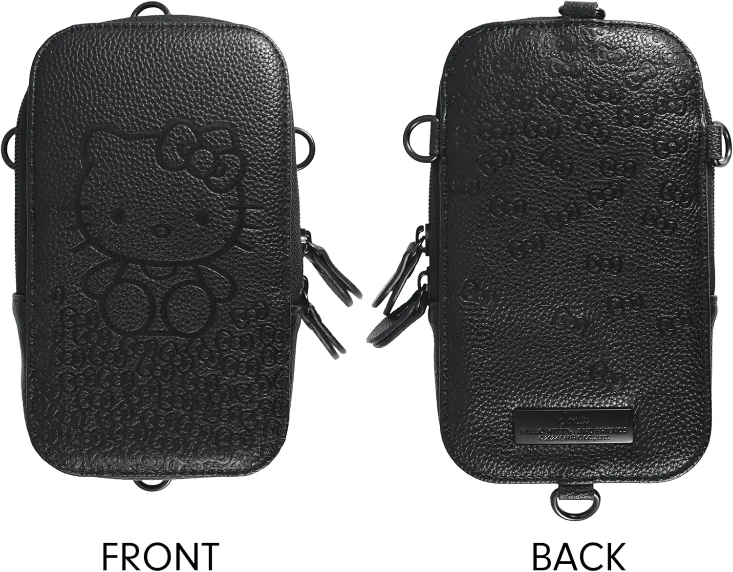 Sonix x Sanrio Universal Phone Pouch | Crossbody Bag for Cell Phone, 3-in-1 Phone Purse | Hello Kitty Black Bows | Vegan Pebbled Leather - Matte Finish
