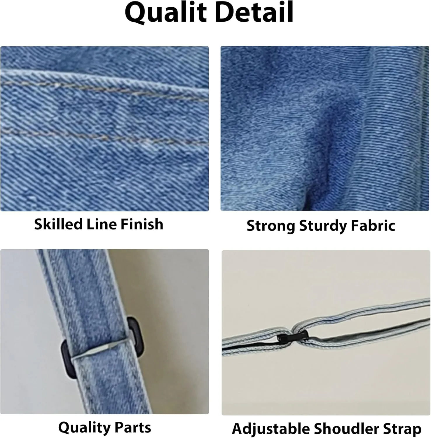 SoonerCozer Women's Stylish Large Denim Crossbody Messenger Bag for School Spacious Jean Shoulder Purse Tote Hobo Bag