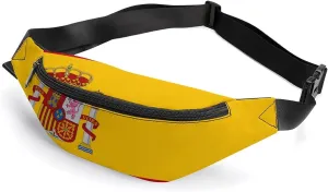 Spain Flag Crossbody Fanny Pack Waist Packs Adjustable Shoulder Bags Sling Bag for Hiking Running Cycling