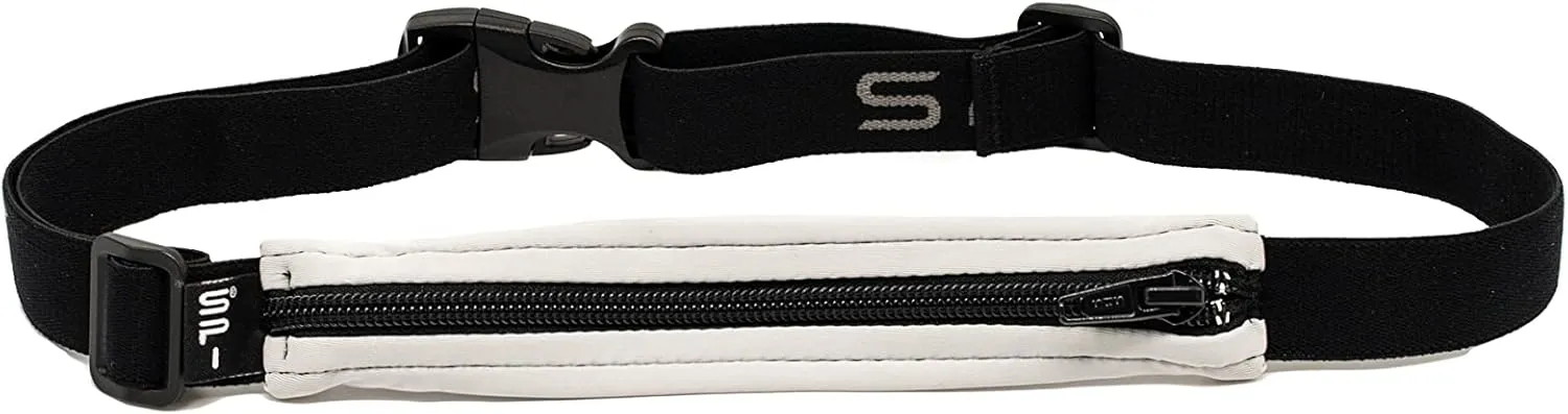 SPIbelt Original Pocket Running Belt for Women Men, Phone Holder for Running, Running Fanny Pack, Holder for Phone,Running Waist Pack,Pouch Expands, Adjustable, Cloudy Grey with Black Zipper