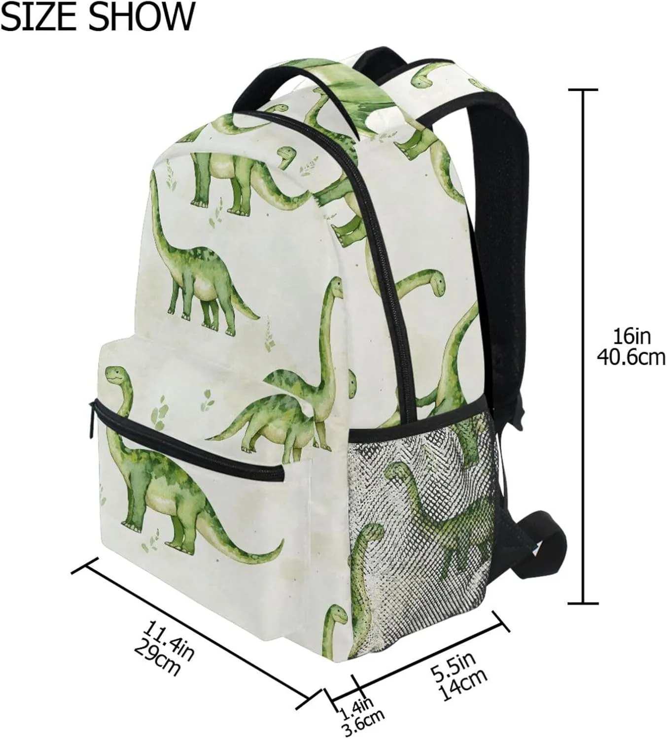 Sport Backpack for Unisex Adult Waterproof Diaper Bag Backpack with Chest Strap Gift Men & Women Beauty Dinosaur Diplodocus Plain
