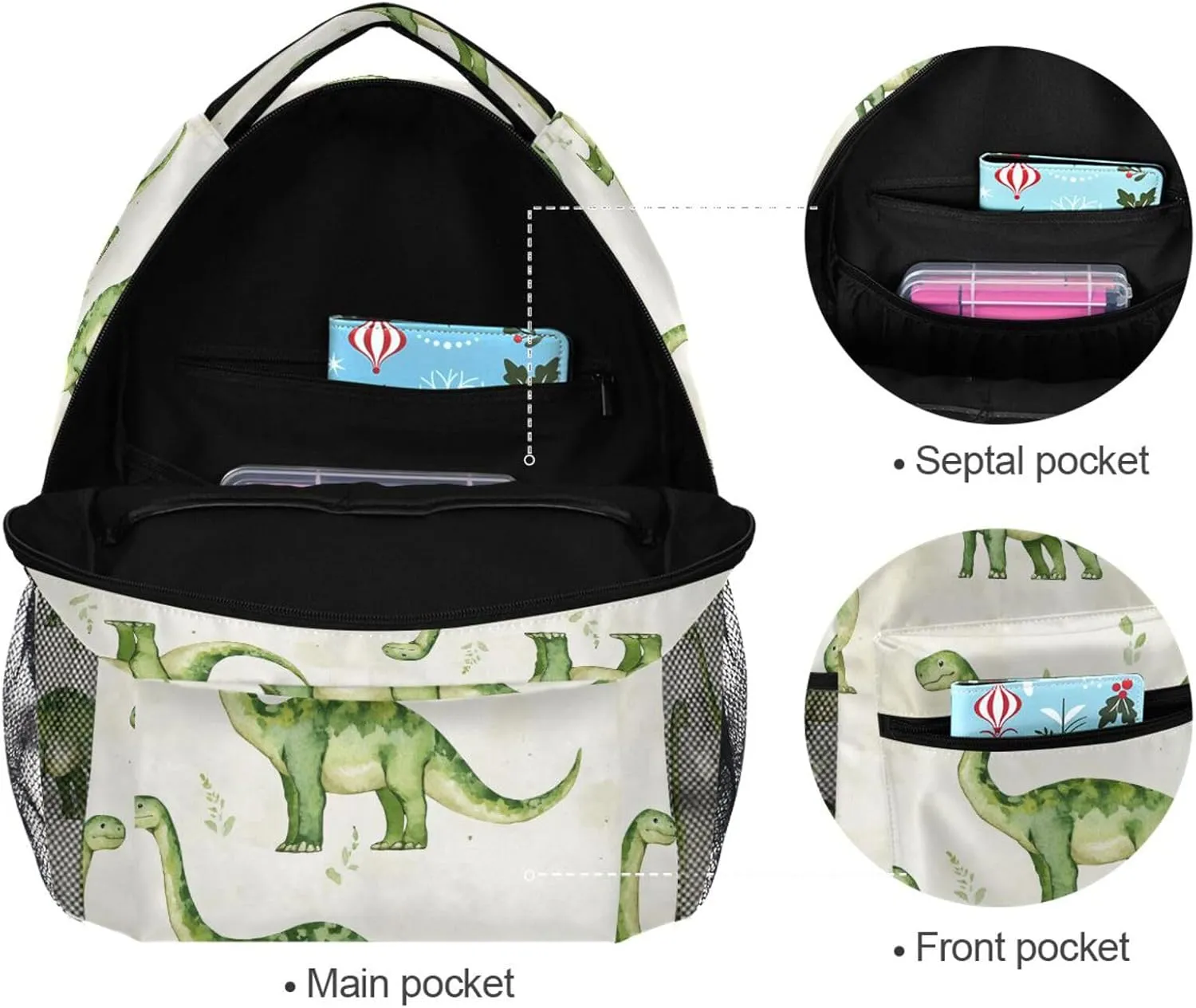 Sport Backpack for Unisex Adult Waterproof Diaper Bag Backpack with Chest Strap Gift Men & Women Beauty Dinosaur Diplodocus Plain