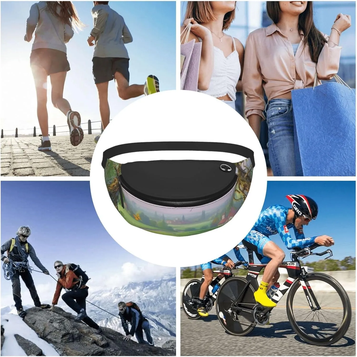 Spring Landscape Fanny Pack for Man Women Waist Bag Adjustable Belt Casual Chest Bag Bum Bags for Travel Sports Running Hiking Waist Packs