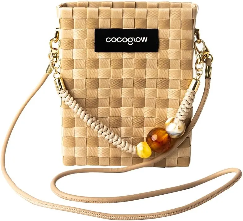 Square Cross-Body Handbag,Vintage Women's Hand-Woven Basket Bag, With Detachable Shoulder Strap and Hand Strap