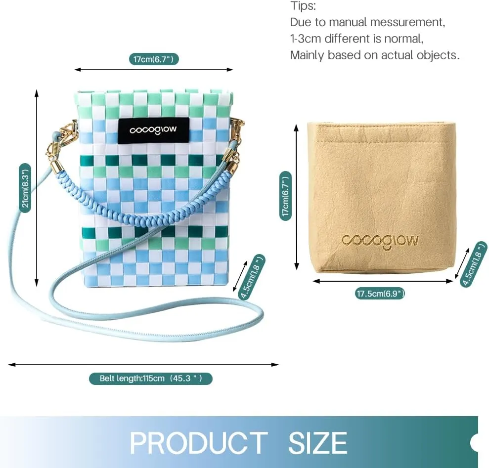 Square Cross-Body Handbag,Vintage Women's Hand-Woven Basket Bag, With Detachable Shoulder Strap and Hand Strap