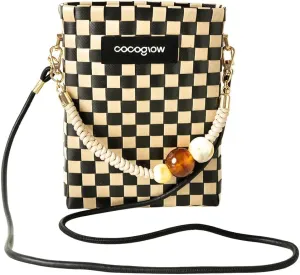 Square Cross-Body Handbag,Vintage Women's Hand-Woven Basket Bag, With Detachable Shoulder Strap and Hand Strap