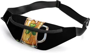 St. Pat's Day Beer Mug Crossbody Fanny Pack Waist Packs Adjustable Shoulder Bags Sling Bag for Hiking Running Cycling