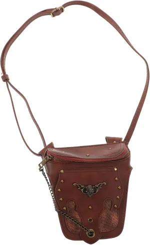 Steampunk Fanny Pack Brown Woman's Waist Bag Crossbody Accessory for School Shoulder Pouch