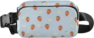 Strawberry Fruit and Flowers Fanny Pack Crossbody Bag for Men Women Belt Bag Bum Bag with Adjustable Strap, Fashion Waist Packs for Travel Running Workout