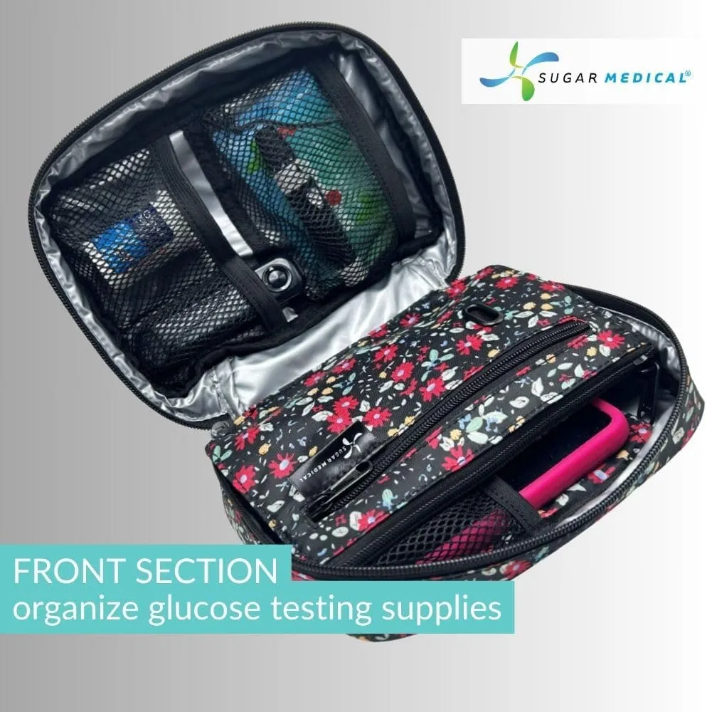 Sugar Medical Insulated Diabetes Organizer | Diabetes Supply Case | Diabetic Care Products | Diabetic Supplies Travel Case | Insulin Pen Case | Glucose Meter Case