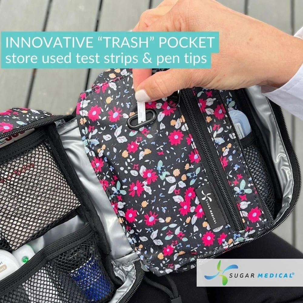Sugar Medical Insulated Diabetes Organizer | Diabetes Supply Case | Diabetic Care Products | Diabetic Supplies Travel Case | Insulin Pen Case | Glucose Meter Case