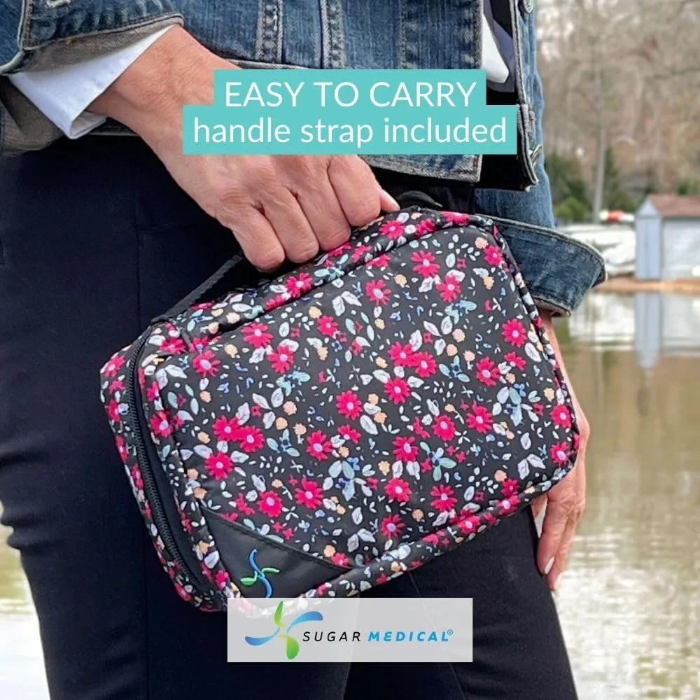Sugar Medical Insulated Diabetes Organizer | Diabetes Supply Case | Diabetic Care Products | Diabetic Supplies Travel Case | Insulin Pen Case | Glucose Meter Case