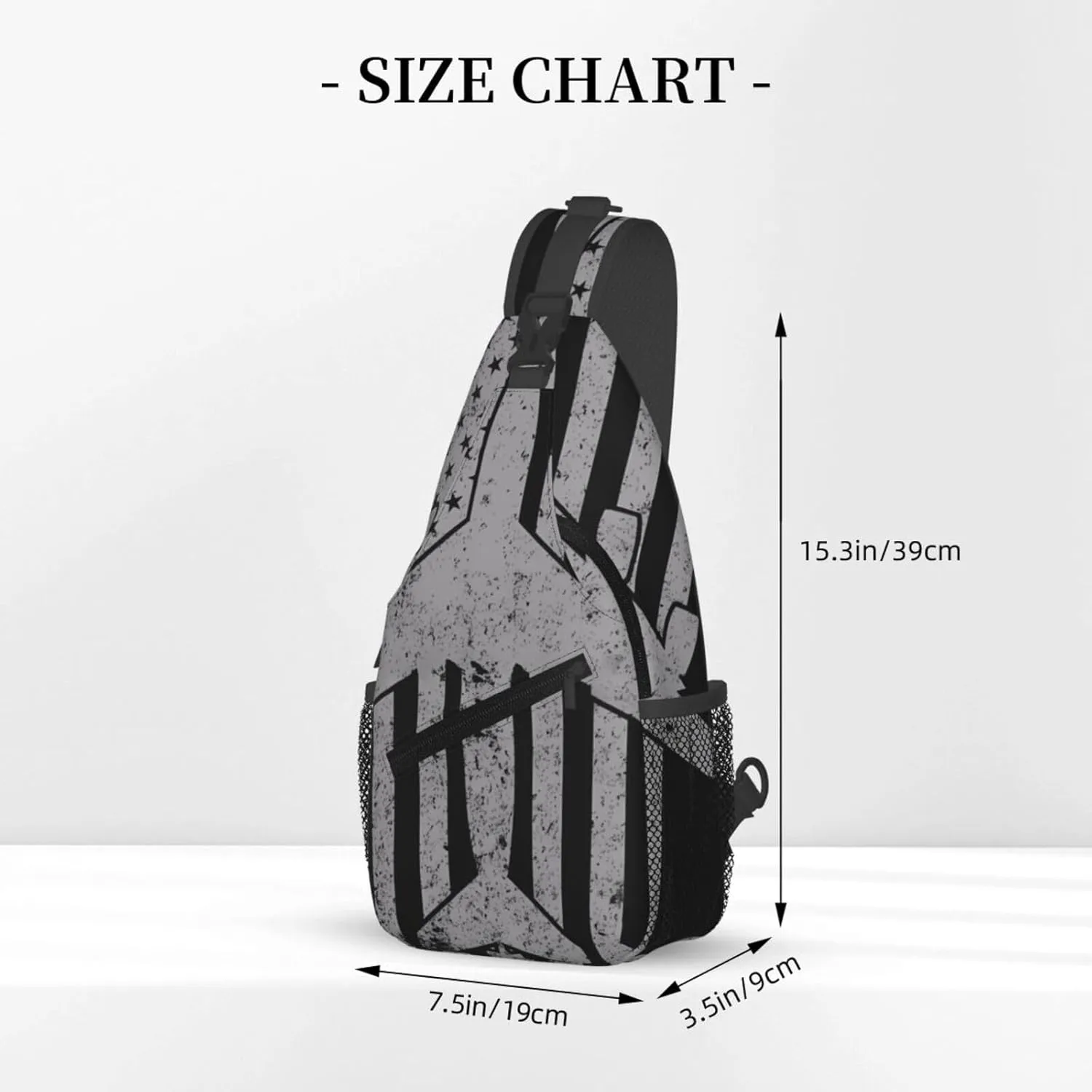 Sunflower American Flag Patriotic Sling Bag Adjustable Chest Bags Casual Crossbody Bag Travel Shoulder Backpack