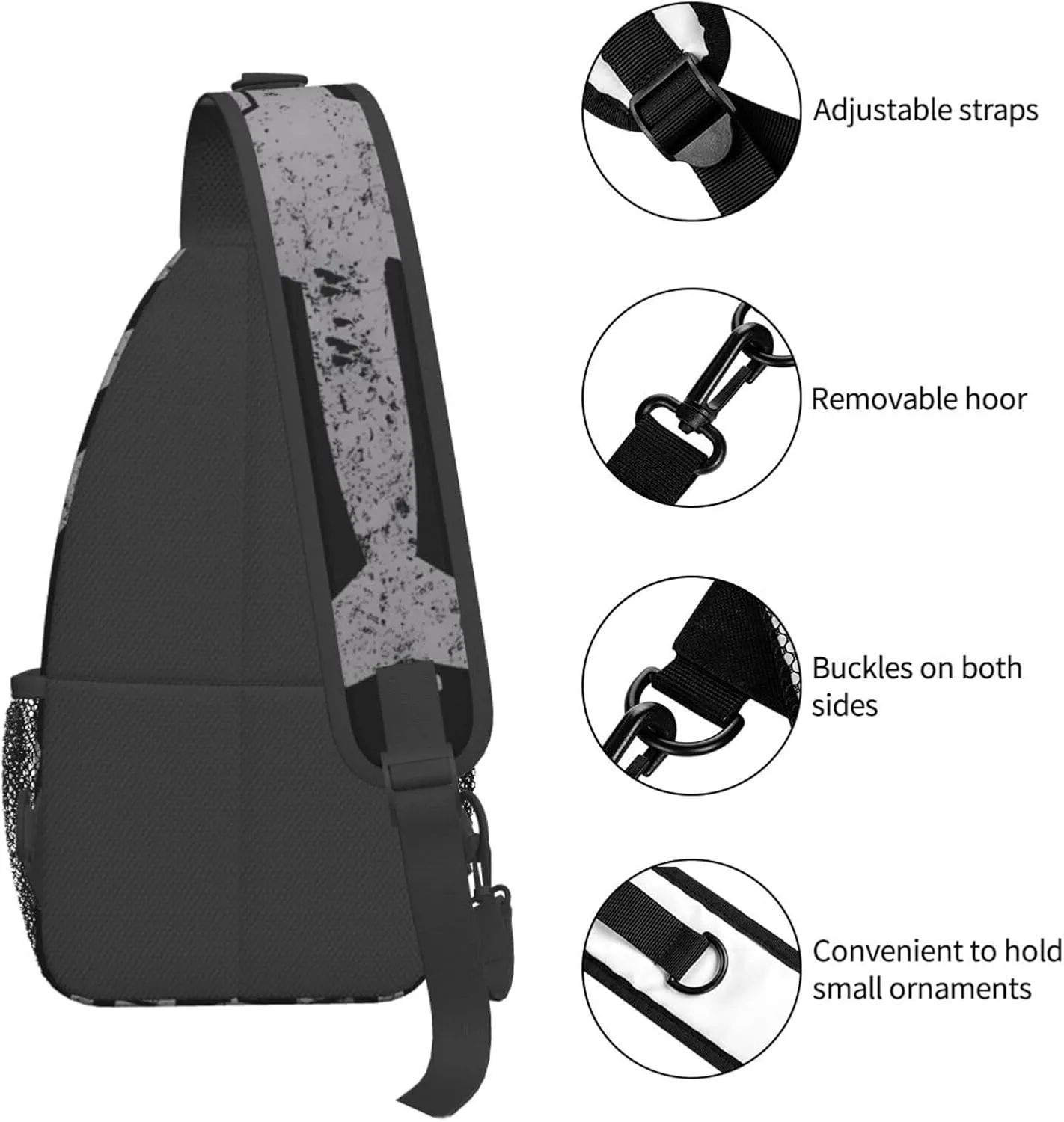 Sunflower American Flag Patriotic Sling Bag Adjustable Chest Bags Casual Crossbody Bag Travel Shoulder Backpack