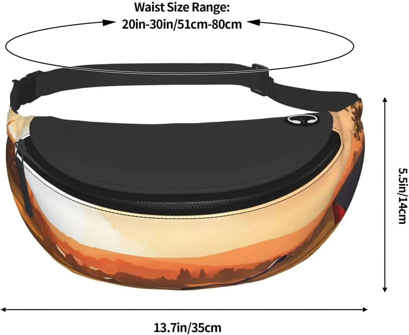 Sunset Rural View Fanny Pack for Man Women Waist Bag Adjustable Belt Casual Chest Bag Bum Bags for Travel Sports Running Hiking Waist Packs