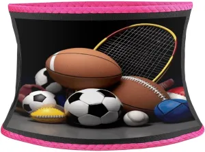 Sweat Waist Trainer Belt, Sports Themed Print Adjustable & Breathable Ab Belt for Men & Women Ideal for Gym, Jogging, Yoga Pink
