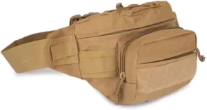Tactical Fanny Pack Khaki Tan Waist Bag Chest Bag for Men Hip Bum EDC Pouch Outdoor Waist Bag for Women (Khaki J6504 Tectical)