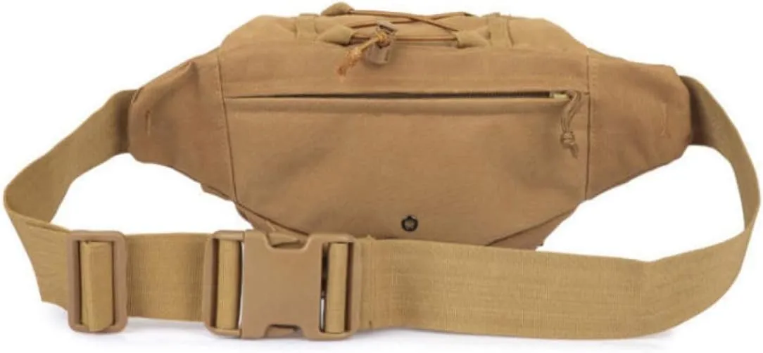 Tactical Fanny Pack Khaki Tan Waist Bag Chest Bag for Men Hip Bum EDC Pouch Outdoor Waist Bag for Women (Khaki J6504 Tectical)